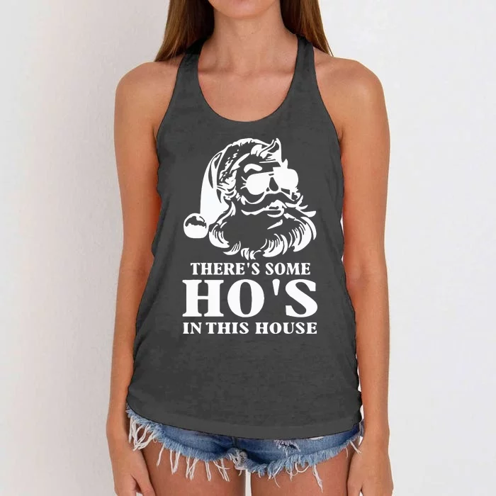 ThereS Some HoS In This House Santa Women's Knotted Racerback Tank