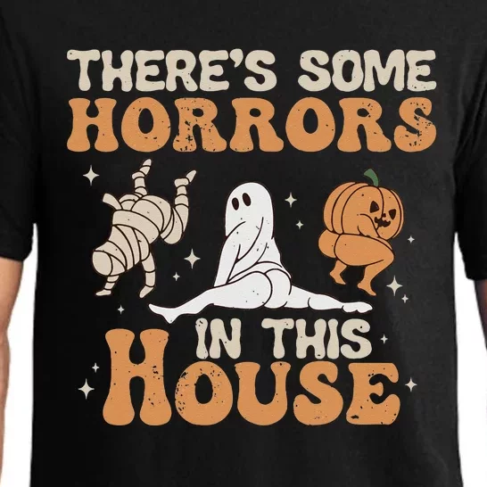 Theres Some Horrors In This House Halloween Pumpkin Ghost Pajama Set