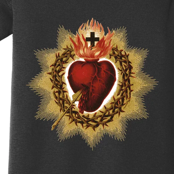 The Sacred Heart Of Jesus Catholic Icon Baby Bodysuit