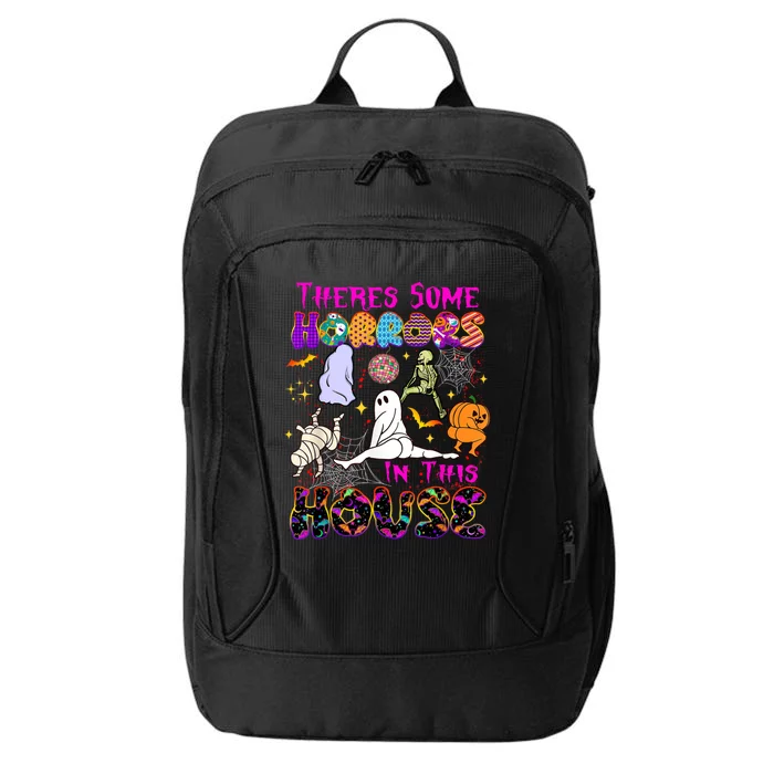 Theres Some Horrors In This House Ghost Pumpkin Halloween City Backpack