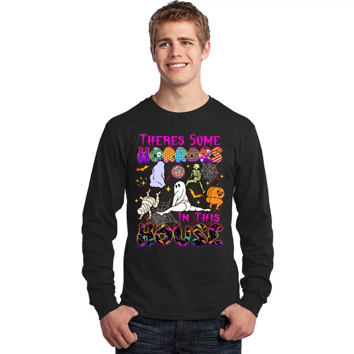 Theres Some Horrors In This House Ghost Pumpkin Halloween Tall Long Sleeve T-Shirt