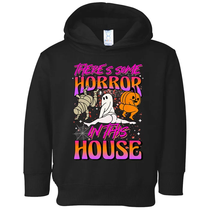 Theres Some Horrors In This House Ghost Pumpkin Halloween Toddler Hoodie