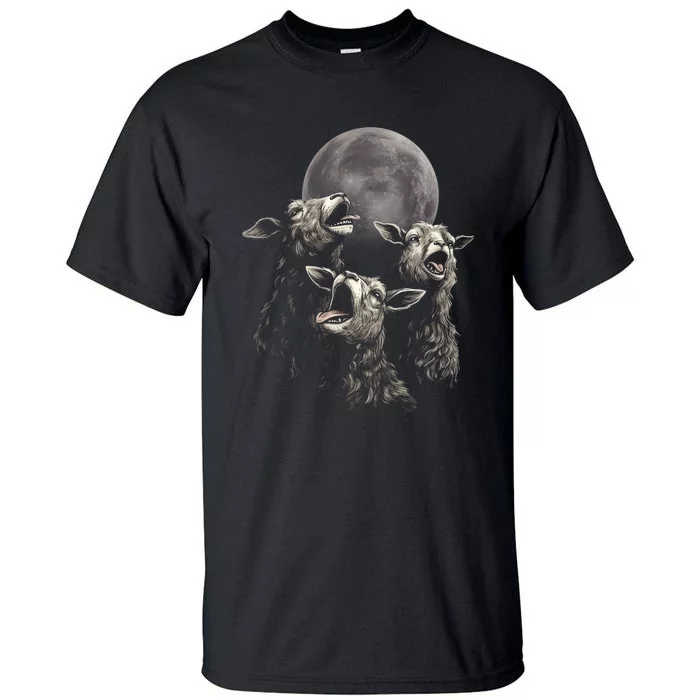 Three Sheeps Howling To The Moon Tall T-Shirt