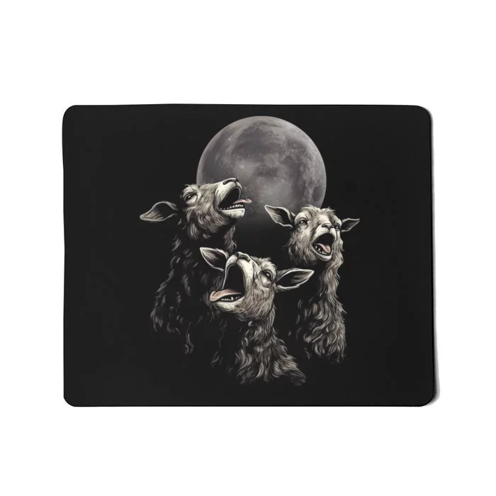 Three Sheeps Howling To The Moon Mousepad