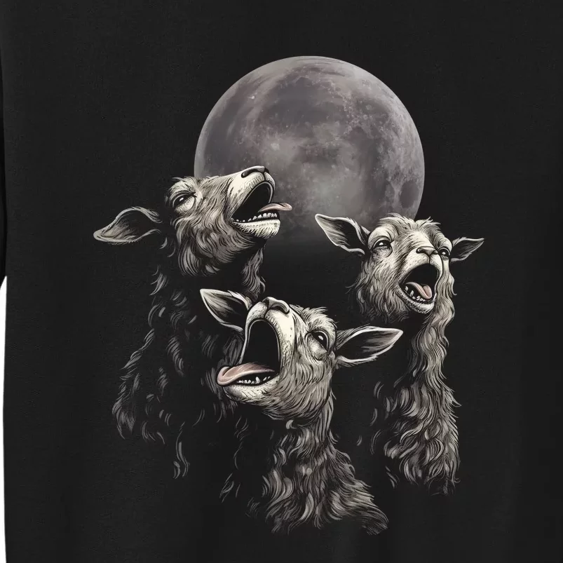 Three Sheeps Howling To The Moon Tall Sweatshirt