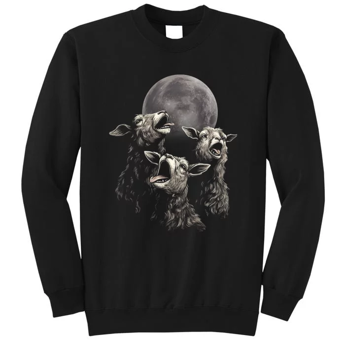 Three Sheeps Howling To The Moon Tall Sweatshirt