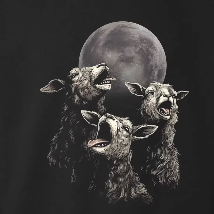 Three Sheeps Howling To The Moon Toddler Hoodie