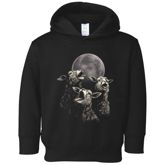 Three Sheeps Howling To The Moon Toddler Hoodie