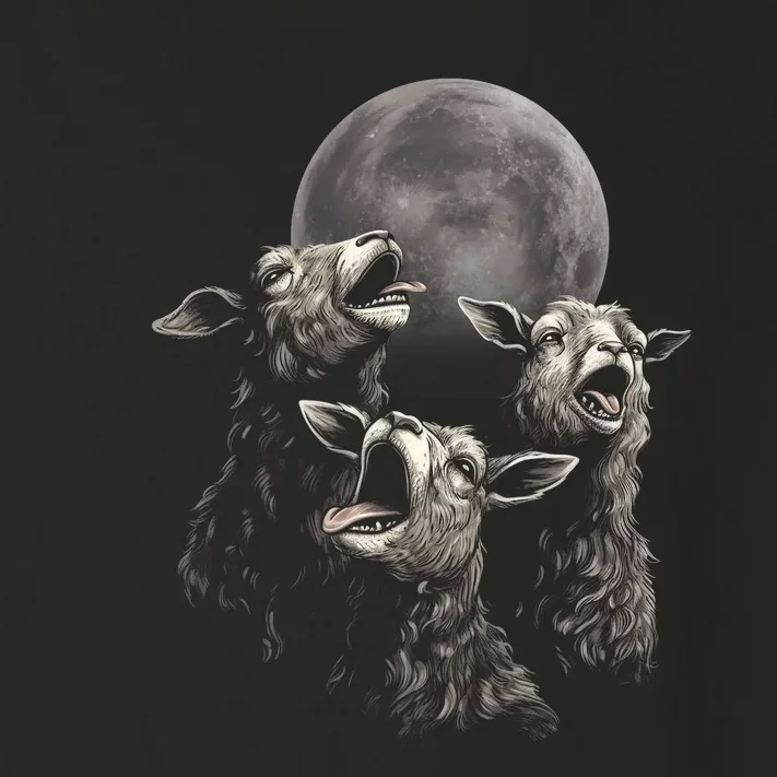 Three Sheeps Howling To The Moon Toddler Long Sleeve Shirt