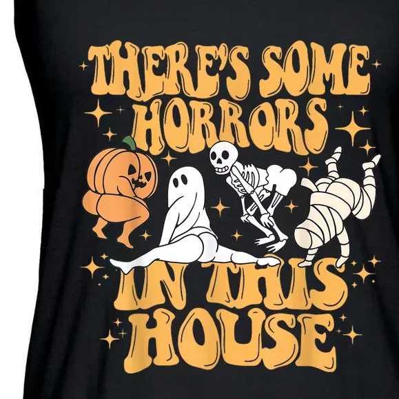 There’s Some Horrors In This House Spooky Season Halloween Ladies Essential Flowy Tank