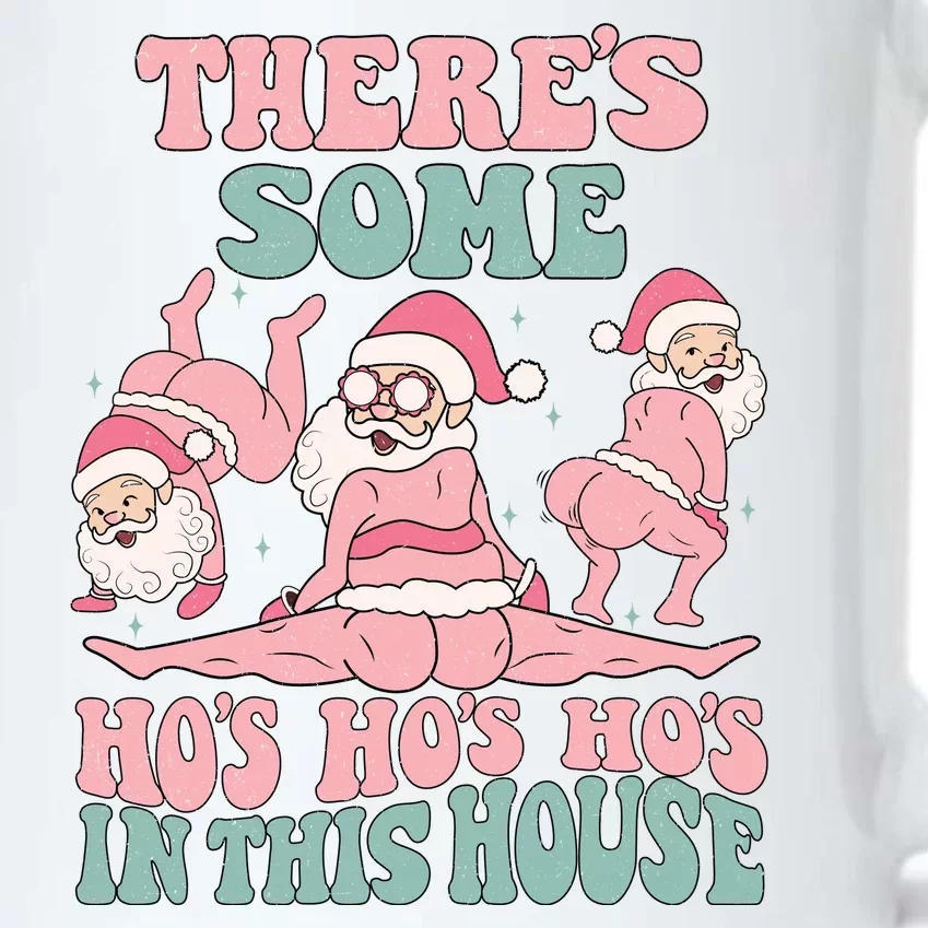 Theres Some Hos In This House Funny Santa Twerk Christmas Black Color Changing Mug