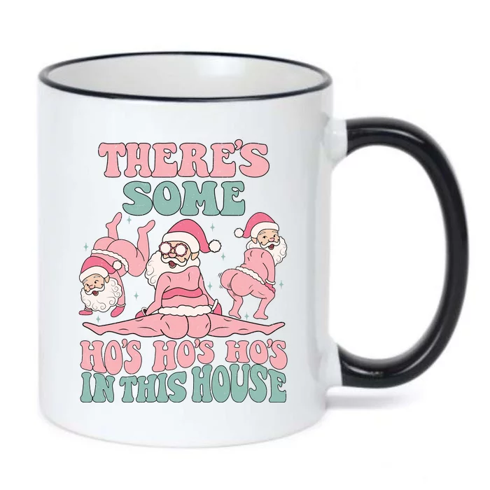 Theres Some Hos In This House Funny Santa Twerk Christmas Black Color Changing Mug