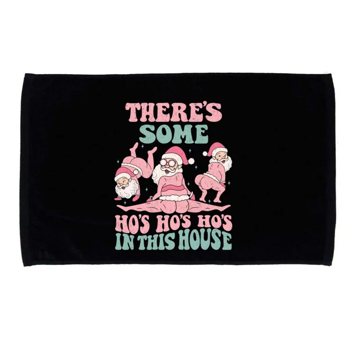 Theres Some Hos In This House Funny Santa Twerk Christmas Microfiber Hand Towel