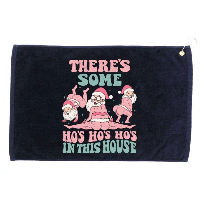 Theres Some Hos In This House Funny Santa Twerk Christmas Grommeted Golf Towel