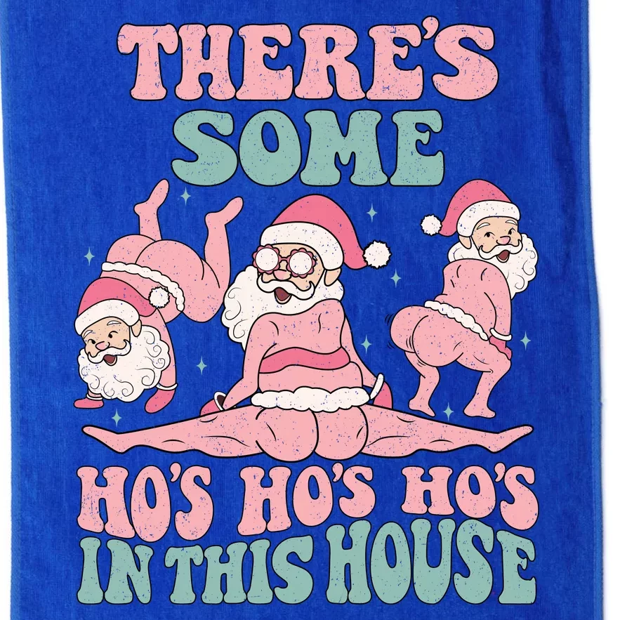 Theres Some Hos In This House Funny Santa Twerk Christmas Platinum Collection Golf Towel