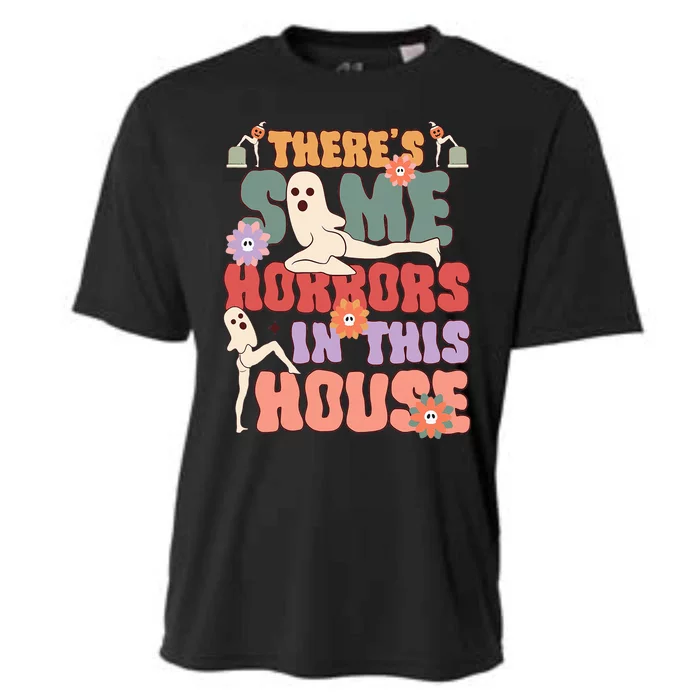 Theres Some Horrors In This House Ghost Funny Halloween Cooling Performance Crew T-Shirt