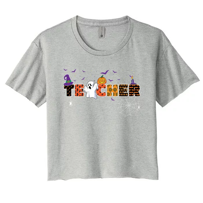 Teacher Spooky Halloween Festivities And Classroom Parties Meaningful Gift Women's Crop Top Tee