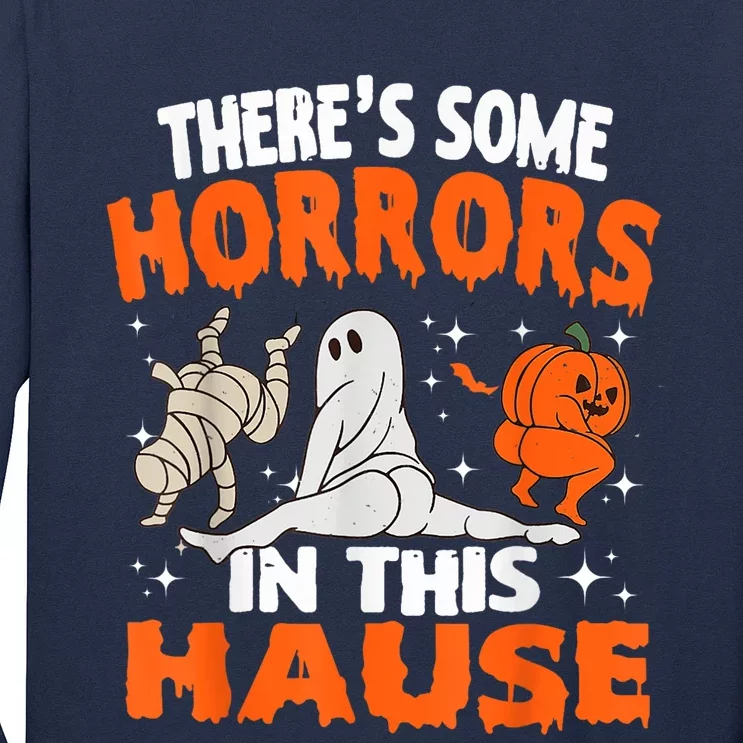 Theres Some Horrors In This House Ghost Pumpkin Halloween Long Sleeve Shirt