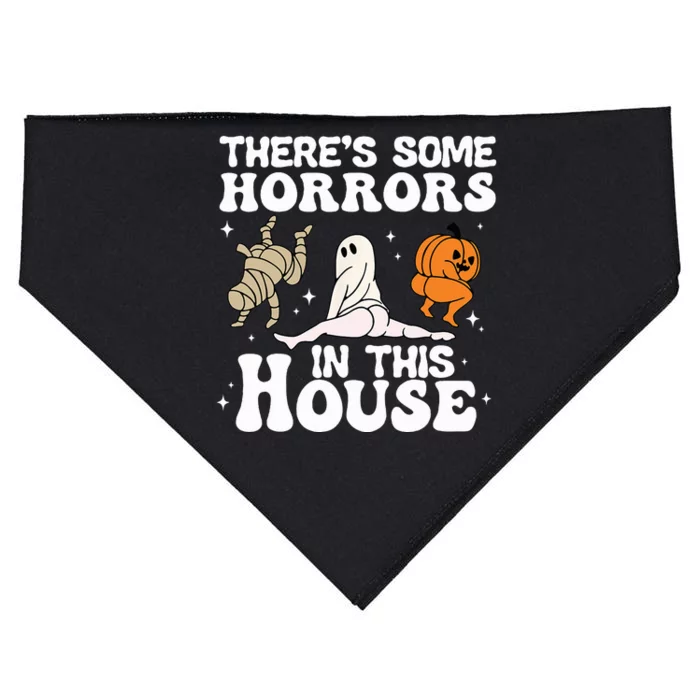 Theres Some Horrors In This House Ghost Pumpkin Halloween USA-Made Doggie Bandana