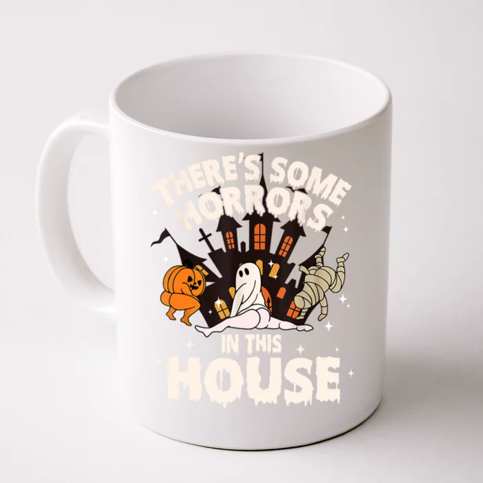 Theres Some Horrors In This House Pumpkin Ghost Halloween Front & Back Coffee Mug