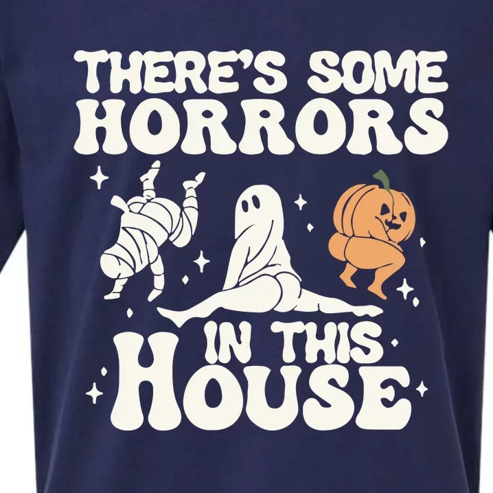 There’s Some Horrors In This House  Funny Halloween Sueded Cloud Jersey T-Shirt