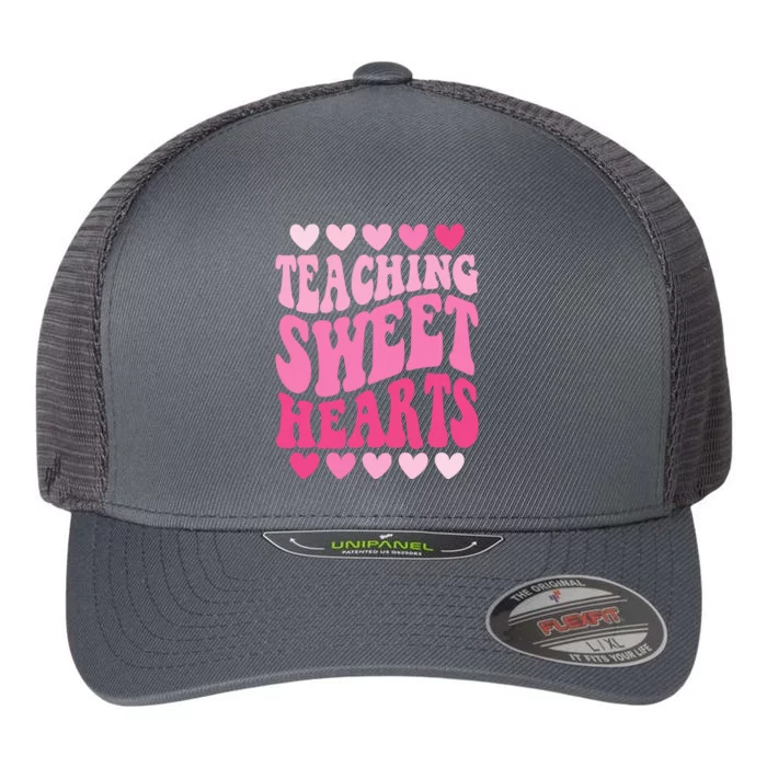 Teaching Sweet Hearts Cute Valentines Day Teacher Flexfit Unipanel Trucker Cap