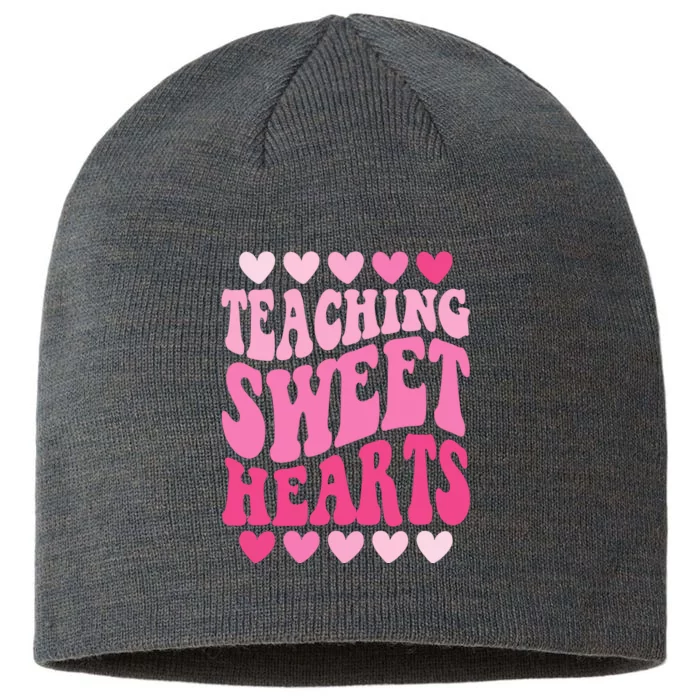 Teaching Sweet Hearts Cute Valentines Day Teacher 8 1/2in Sustainable Knit Beanie