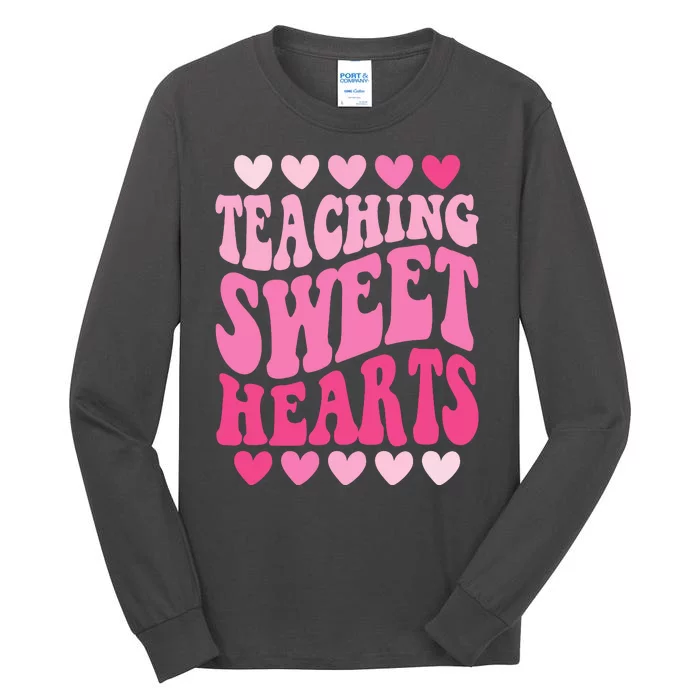 Teaching Sweet Hearts Cute Valentines Day Teacher Tall Long Sleeve T-Shirt