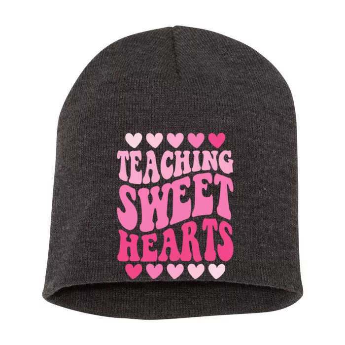 Teaching Sweet Hearts Cute Valentines Day Teacher Short Acrylic Beanie