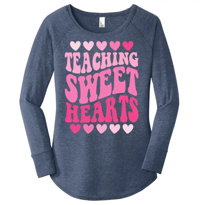 Teaching Sweet Hearts Cute Valentines Day Teacher Women's Perfect Tri Tunic Long Sleeve Shirt