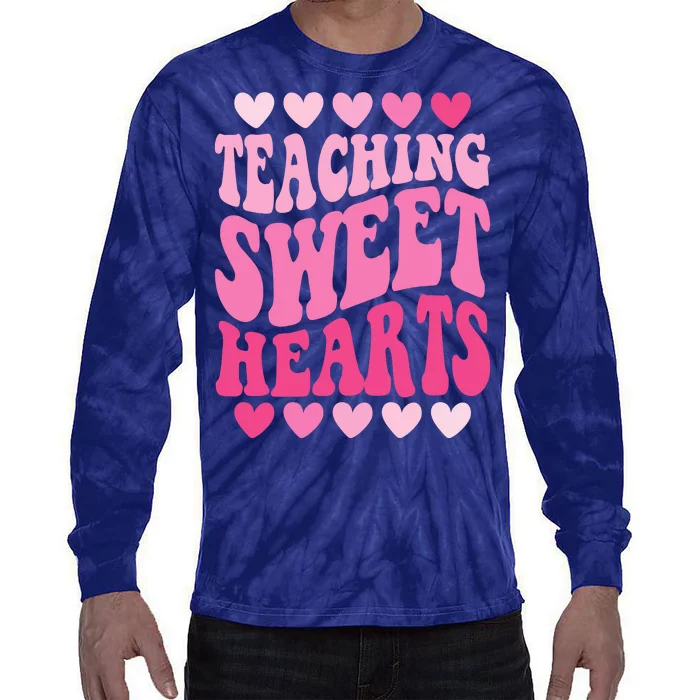 Teaching Sweet Hearts Cute Valentines Day Teacher Tie-Dye Long Sleeve Shirt