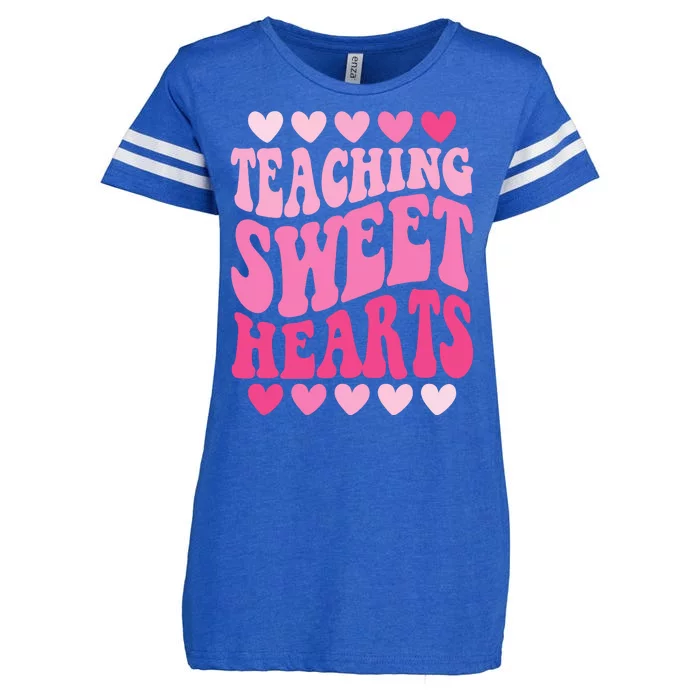 Teaching Sweet Hearts Cute Valentines Day Teacher Enza Ladies Jersey Football T-Shirt