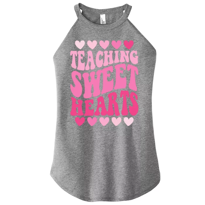 Teaching Sweet Hearts Cute Valentines Day Teacher Women’s Perfect Tri Rocker Tank