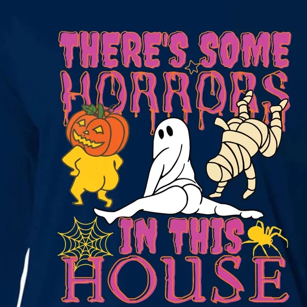 Theres Some Horrors In This House Ghost Pumpkin Halloween Cooling Performance Long Sleeve Crew