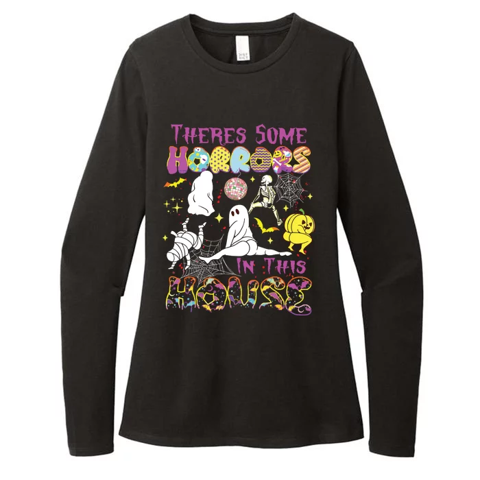 Theres Some Horrors In This House Ghost Pumpkin Halloween Womens CVC Long Sleeve Shirt