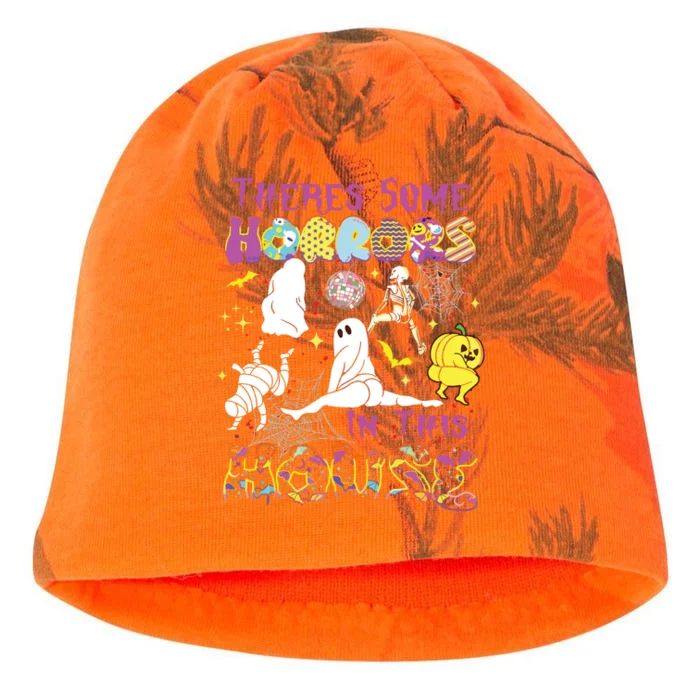 Theres Some Horrors In This House Ghost Pumpkin Halloween Kati - Camo Knit Beanie