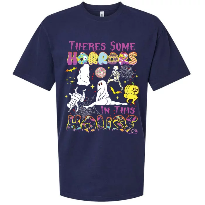 Theres Some Horrors In This House Ghost Pumpkin Halloween Sueded Cloud Jersey T-Shirt