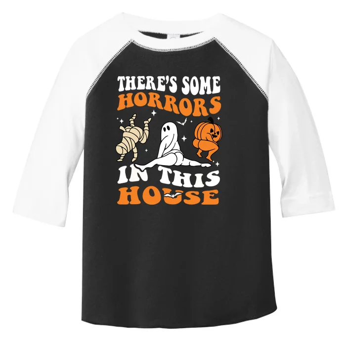 Theres Some Horrors In This House Ghost Pumpkin Halloween Toddler Fine Jersey T-Shirt