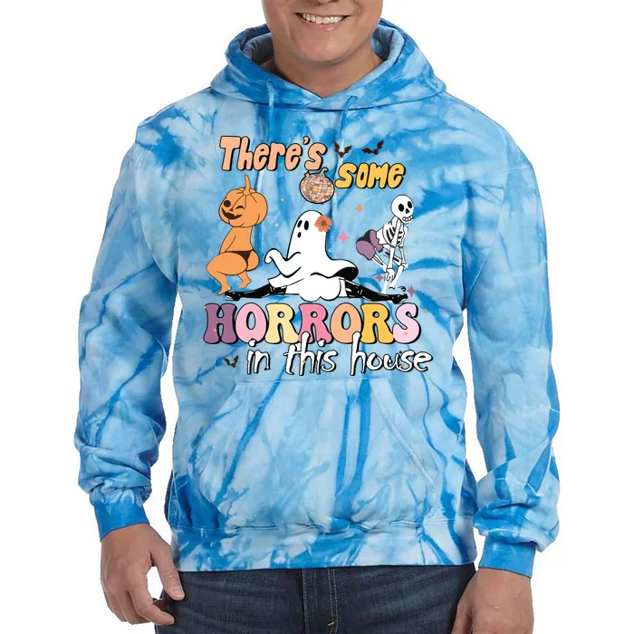 Theres Some Horrors In This House Ghost Pumpkin Halloween Tie Dye Hoodie