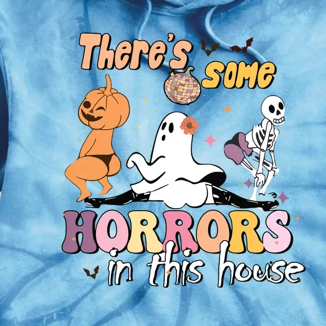 Theres Some Horrors In This House Ghost Pumpkin Halloween Tie Dye Hoodie