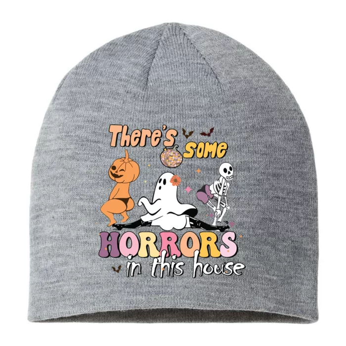 Theres Some Horrors In This House Ghost Pumpkin Halloween 8 1/2in Sustainable Knit Beanie