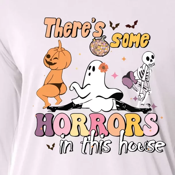 Theres Some Horrors In This House Ghost Pumpkin Halloween Cooling Performance Long Sleeve Crew