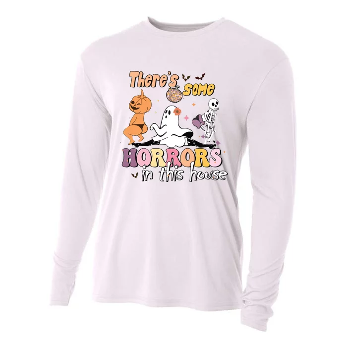 Theres Some Horrors In This House Ghost Pumpkin Halloween Cooling Performance Long Sleeve Crew