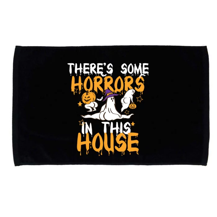 Theres Some Horrors In This House Ghost Pumpkin Halloween Microfiber Hand Towel