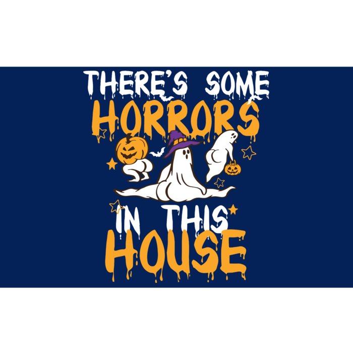 Theres Some Horrors In This House Ghost Pumpkin Halloween Bumper Sticker