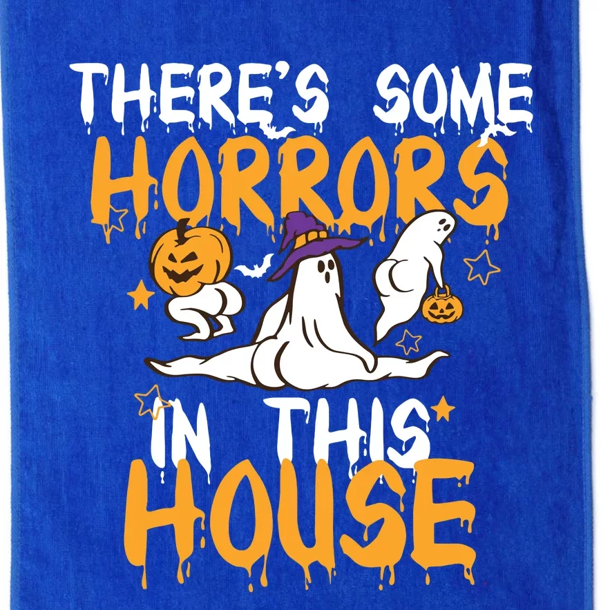 Theres Some Horrors In This House Ghost Pumpkin Halloween Platinum Collection Golf Towel