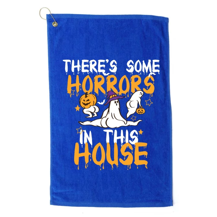 Theres Some Horrors In This House Ghost Pumpkin Halloween Platinum Collection Golf Towel