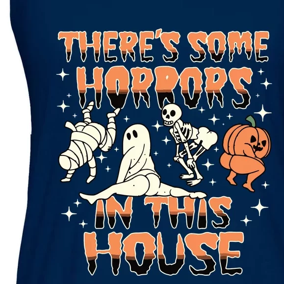 Theres Some Horrors In This House Halloween Gifts Ladies Essential Flowy Tank