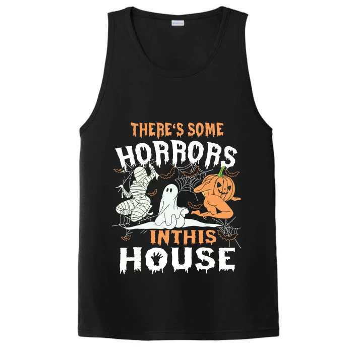 Theres Some Horrors In This House Halloween Pumpkin Ghost Performance Tank