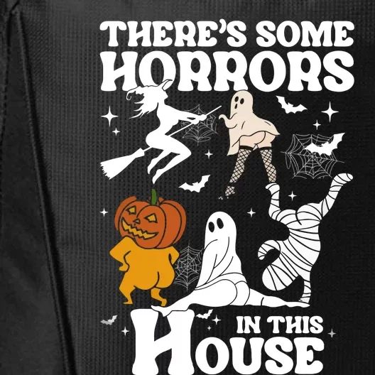 ThereS Some Horrors In This House Retro Halloween City Backpack